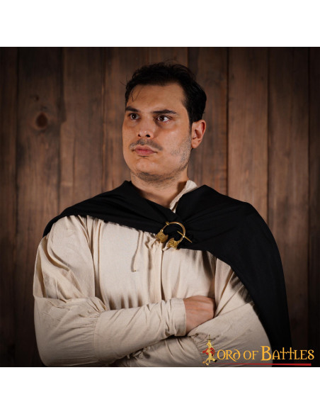 Fíbula vikinga latón diseño lobos...