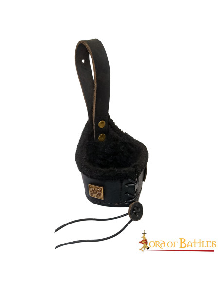 Tahalí voor hoorns in gevoerd leer,...