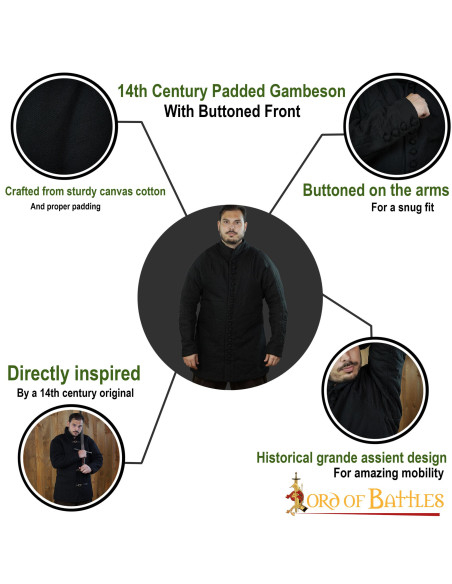 Polstret middelaldergambeson type 6...