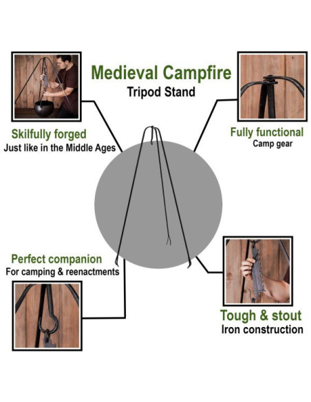 Smeedijzeren driepoot middeleeuws...