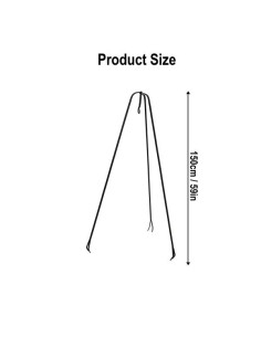 Trípode de hierro forjado fogata medieval, 120 cm. 2