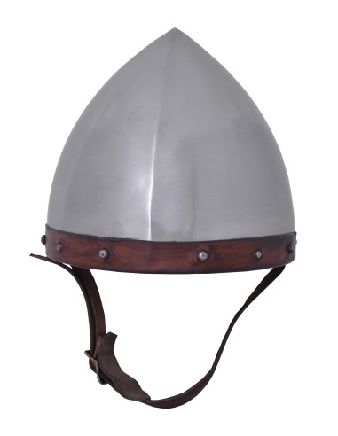 Gewölbter Bogenschützenhelm, 1,6 mm Stahl mit Lederfutter