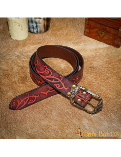 Renaissance riem van granaatleer met reliëf 2