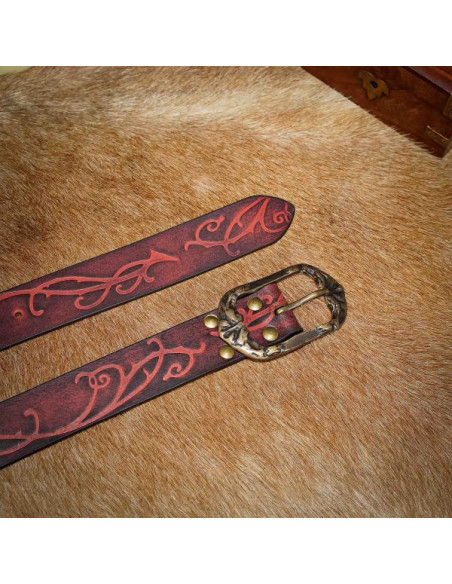 Renaissance riem van granaatleer met...