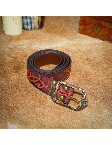Renaissance riem van granaatleer met...