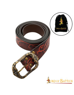 Renaissance riem van granaatleer met reliëf