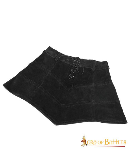 Gotisk ruskindslædernederdel med snore