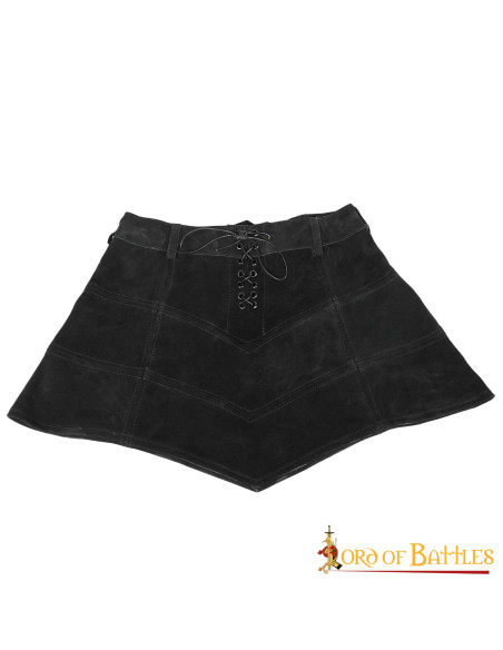 Gothic-Wildlederrock mit Schnüren