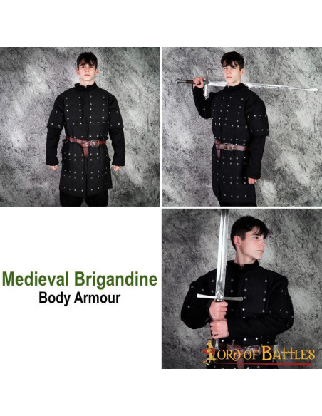 Zwarte brigandine met geklonken...