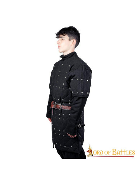 Zwarte brigandine met geklonken...