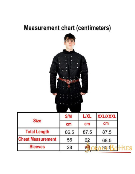 Zwarte brigandine met geklonken...