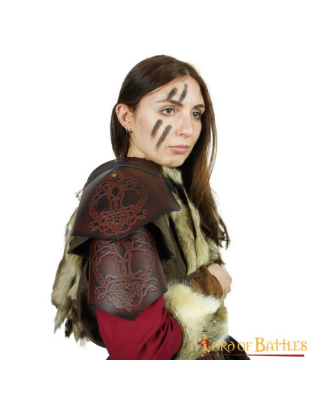 Hombreras vikingas de cuero modelo...