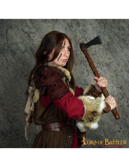 Hombreras vikingas de cuero modelo...