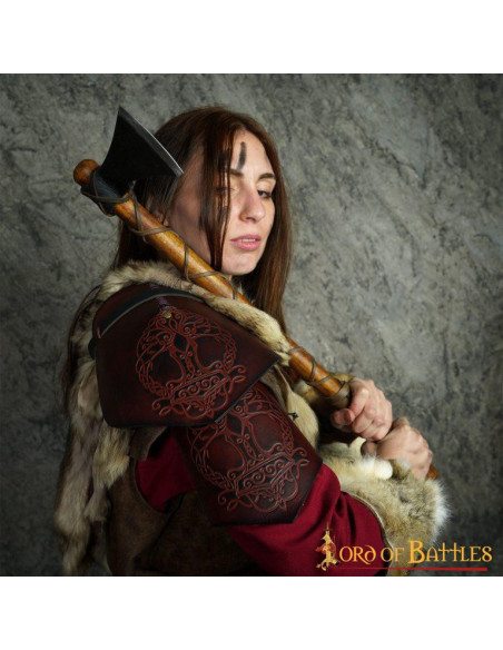 Hombreras vikingas de cuero modelo...