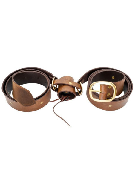 Cinturón de cuero marrón estilo...