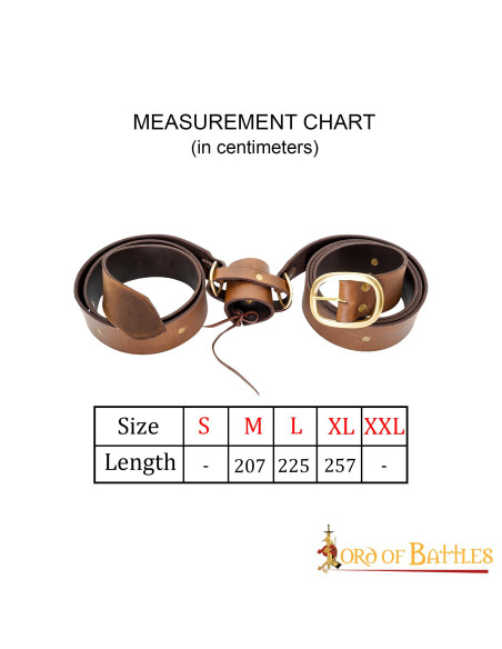 Brunt læderbælte i middelalderstil...