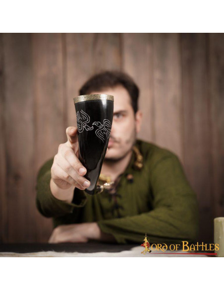 Viking drinkhoorn model Twin Ravens