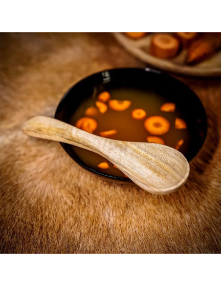 Cuchara medieval de madera funcional,...