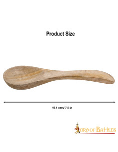 Cuchara medieval de madera funcional, 19 cm. 2