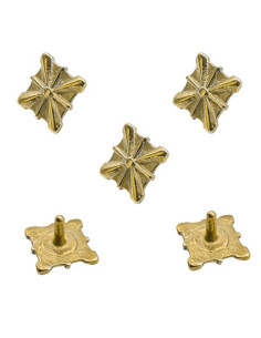 Set mit 5 mittelalterlichen Beschlägen aus massivem Messing 2