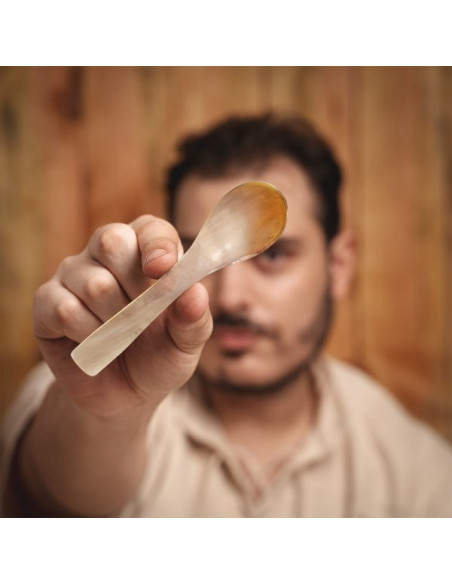 Juego de 4 cucharas de cuerno auténtico