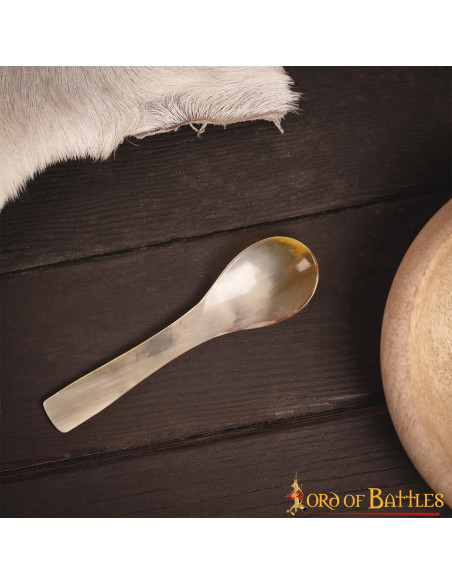 Set mit 4 Löffeln aus echtem Horn