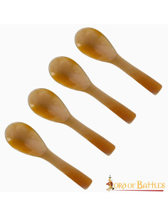 Set mit 4 Löffeln aus echtem Horn