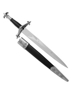 Middelalderlig fleur-de-lis dolk, 38 cm.