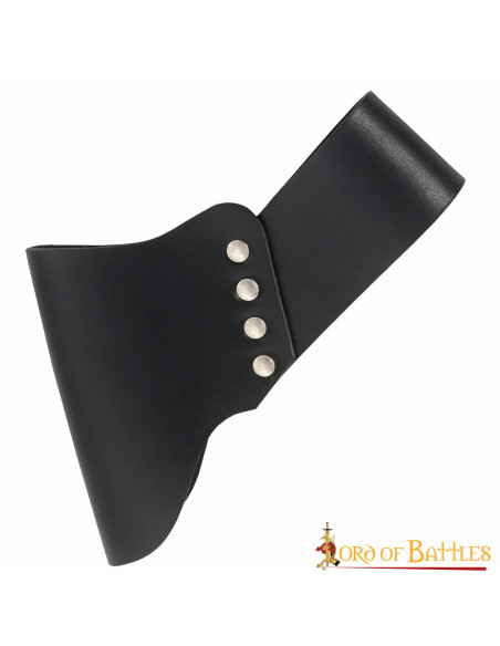 Baldric in leer voor zwaarden en bijlen