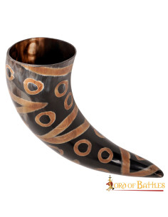 Cuerno vikingo decorado listo para beber (400-500 ml.)