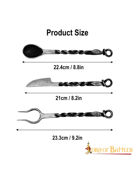 Sæt med middelalderbestik, gaffel,...