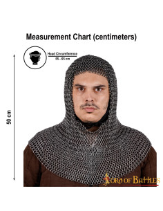 Verdugo medieval cota de malla acero dulce, negro 2