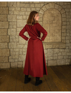 Middelalderlig bomuldskjole model Wanda, bordeaux 2