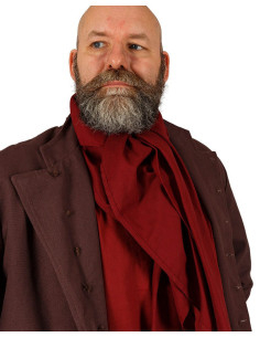 Mittelalterlicher Baumwollschal Modell Emil, bordeauxrot