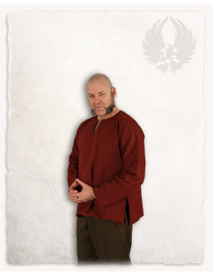 Camisa medieval cerrada modelo Rurik, burdeos 2
