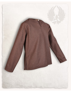 Camisa medieval cerrada modelo Rurik, marrón 2