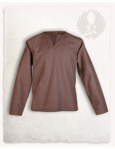 Camisa medieval cerrada modelo Rurik, marrón