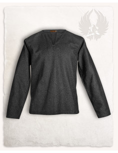 Camisa medieval cerrada modelo Rurik, negro