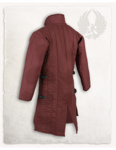 Mittelalterlicher Gambeson Modell Burkhard, burgunderrot 2