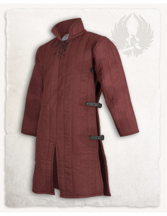 Mittelalterlicher Gambeson Modell Burkhard, burgunderrot