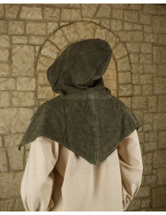 Gugel medieval de ante modelo Folke, verde 2