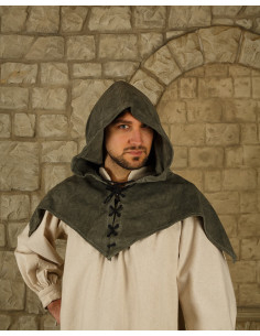 Gugel medieval de ante modelo Folke, verde
