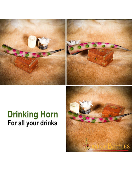 Drinkhoorn gedecoreerd met stippen...