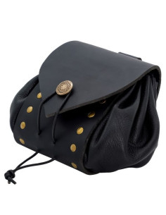 Mittelalterliche Gürteltasche aus Leder mit gealtertem... 2