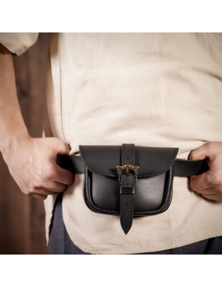 Leren tas met Keltische messing gesp