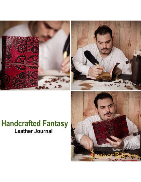 Diario de notas SteamPunk de cuero,...