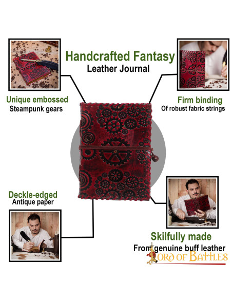 Læder SteamPunk Notes Journal, 100 sider