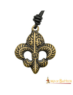 Colgante medieval flor de lis en latón 2