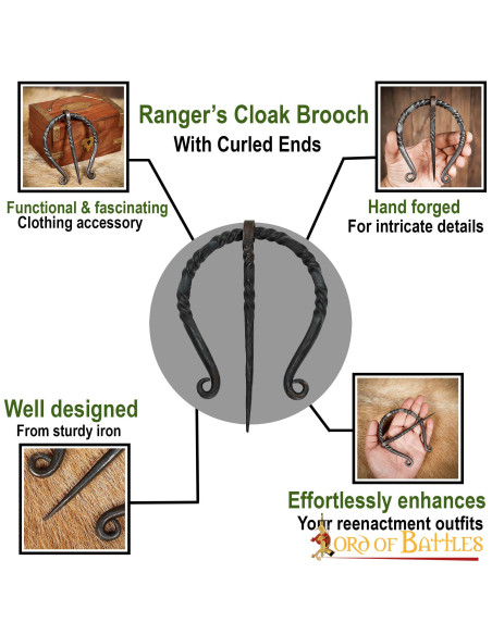 Fibula-spænde til kappe i håndsmedet...