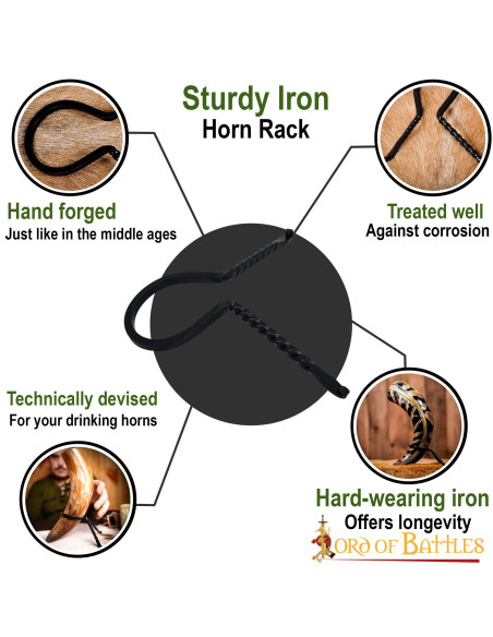 smeedijzeren standaard voor hoorns